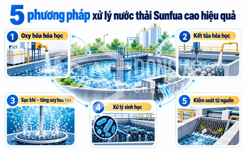 Xử lý nước thải sunfua cao: 5 phương pháp kiểm soát H₂S hiệu quả